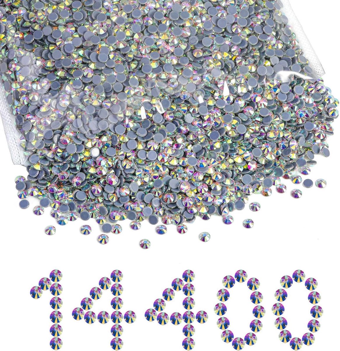 Hotfix Strass Bulk, 14400 stuks Crystal Hot Fix Strass voor Knutselen
