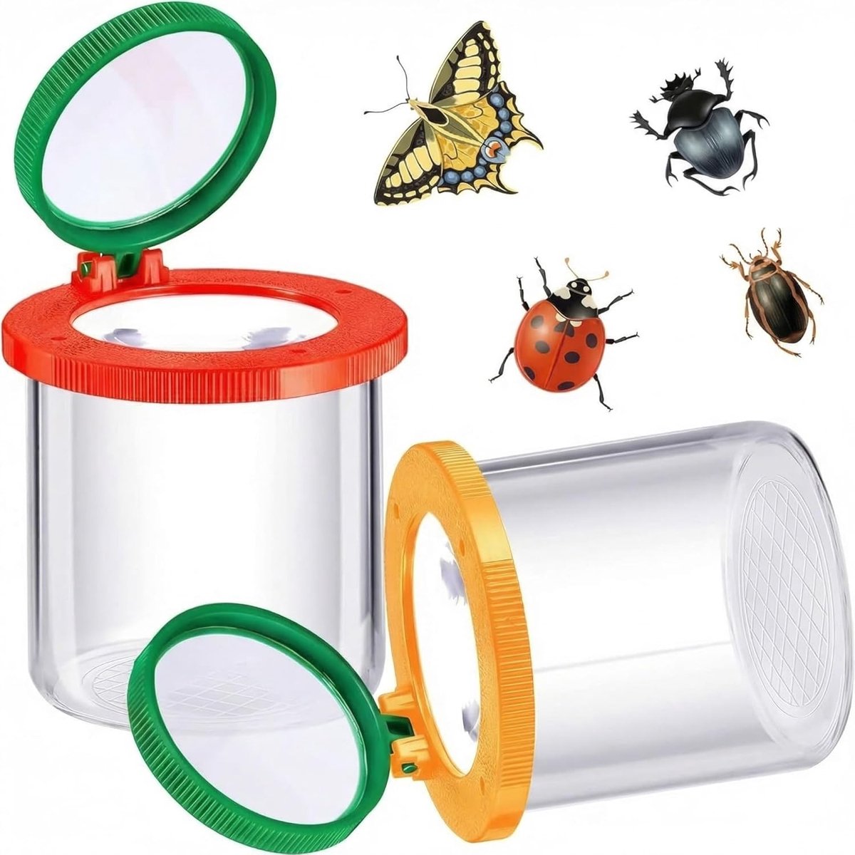 2 Stuks Bug Vergrootglas Insect Box Insert Viewer Bug Vergrootglas Container Critter Insect Cage Jar voor Kinderen Wetenschap Natuur Exploratie Tool