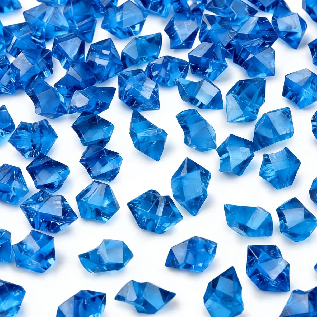 Crushed Ice Rocks, 500 g acryl decoratieve diamanten, acryl kristalstenen, helder gekleurde stenen voor het vullen van decoratieve vazen en om te knutselen, diep koningsblauw