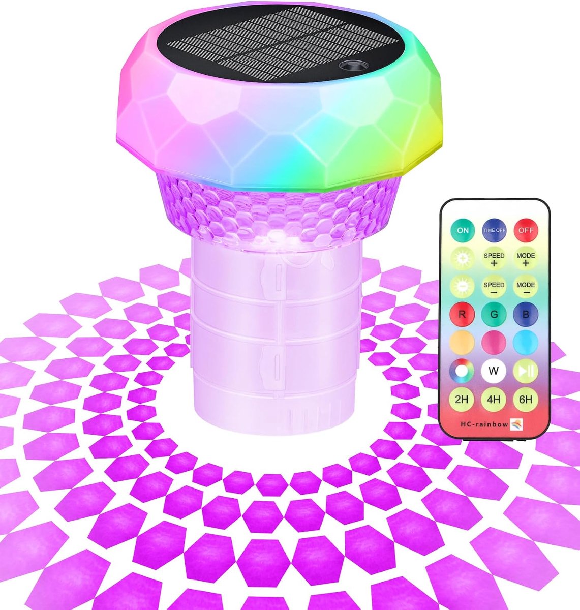 SnelShoppen - Dosing Float voor 4 Chloor Tablets, Zonneschijn LED Verlichting, 7 Kleuren, Zwembad Dispenser, Chloor Dispenser, Zwembad Floater met Afs