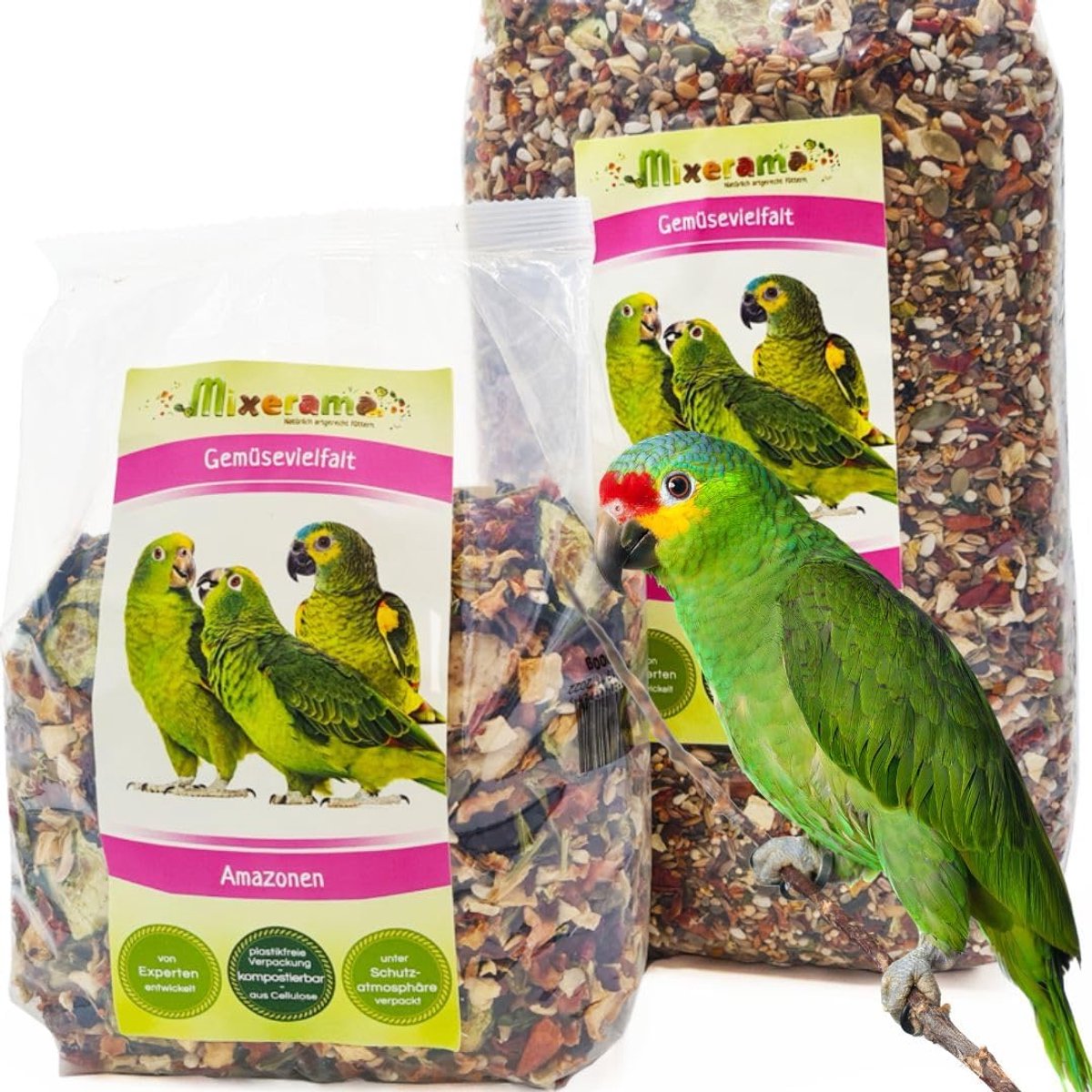 Papegaaienvoer 1kg - Groentemix - Voor Amazons - Ondersteunt Gewichtsbeheersing - SnelShoppen