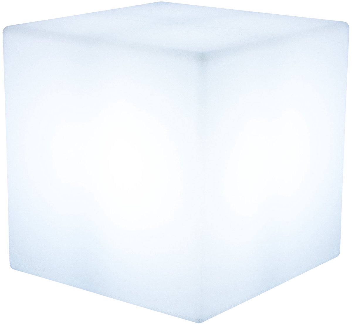 SnelShoppen - 8 Seasons Design Shining Cube Led-kubus op Zonne-energie (43 cm) Wit, Inclusief Zonnepaneel en Warm Witte Ledlampen, Voor Buiten en Binn