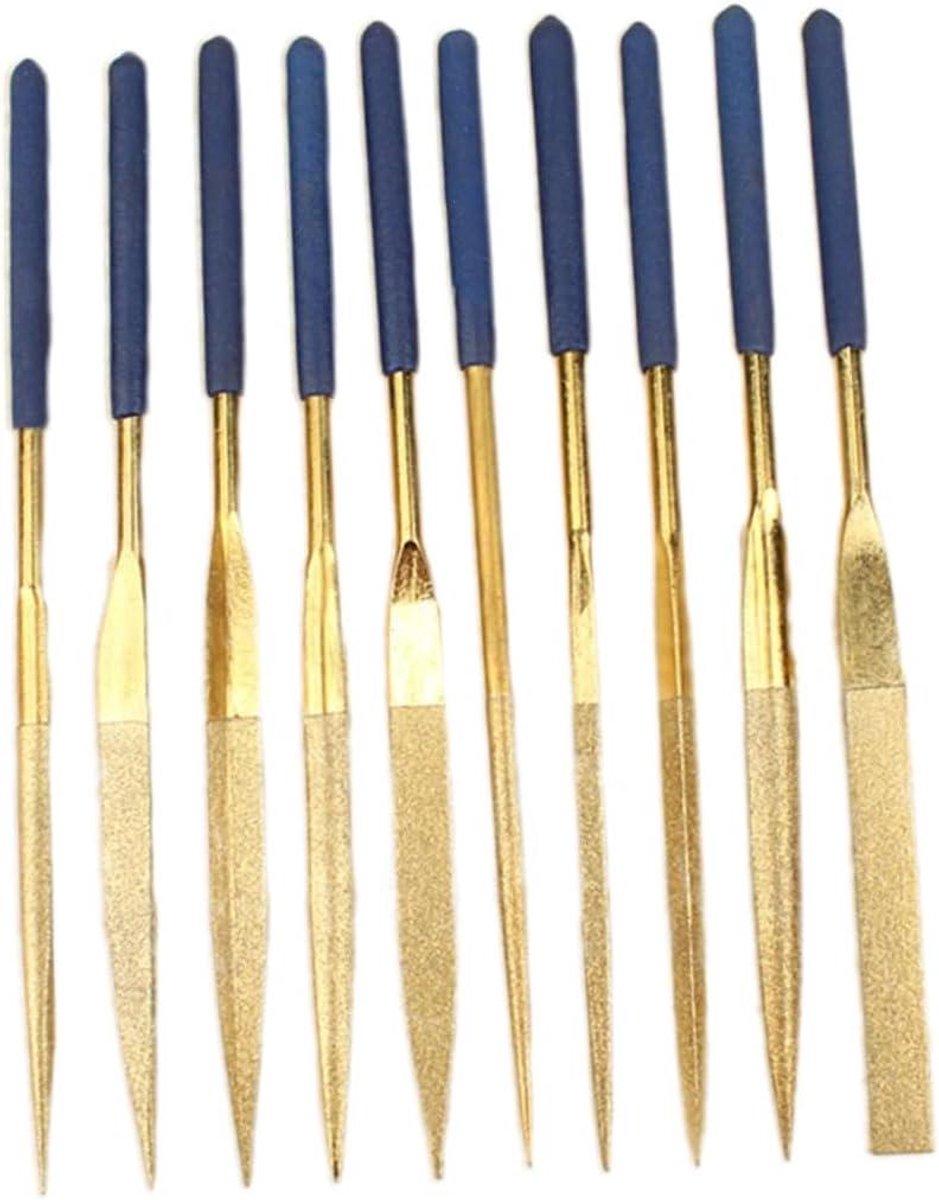 Diamant Gecoate Vijlenset - Houtbewerking Vijlen Naaldvijlen - Precisie Werk - 10 Diverse Vormen - 14 cm Lengte - Grijs