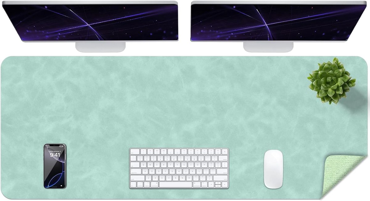 SnelShoppen - Grote Niet-slip Bureau Mat met Verweerd Effect - Kunstlederen Bureau Pad met Suede, Computer Pad Groot, Muismat Bureau Mat voor Schrijve