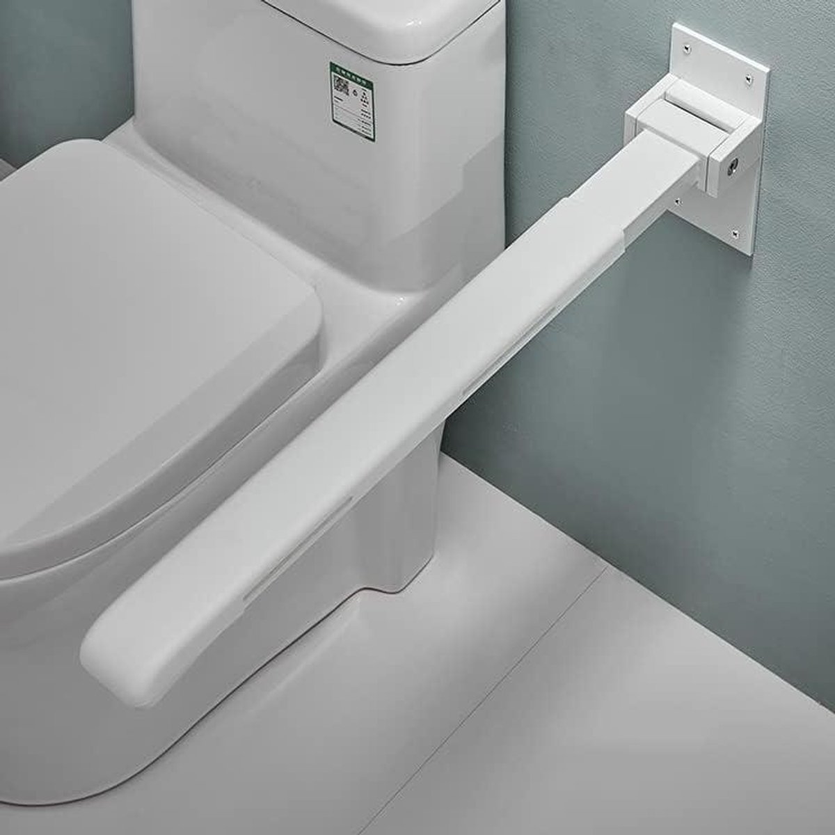 Opvouwbare Toiletbeugel - Wandbeugel Badkamer - Ondersteuning bij toilet - Antislip Handvat - 70 cm - Wit