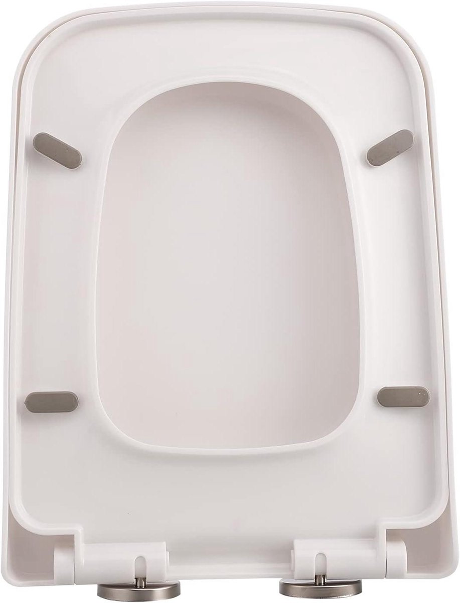 Toiletbril - Zitting Deksel - Badkamer Vernieuwen - Langzaam Sluitend - 42-48 cm - Wit