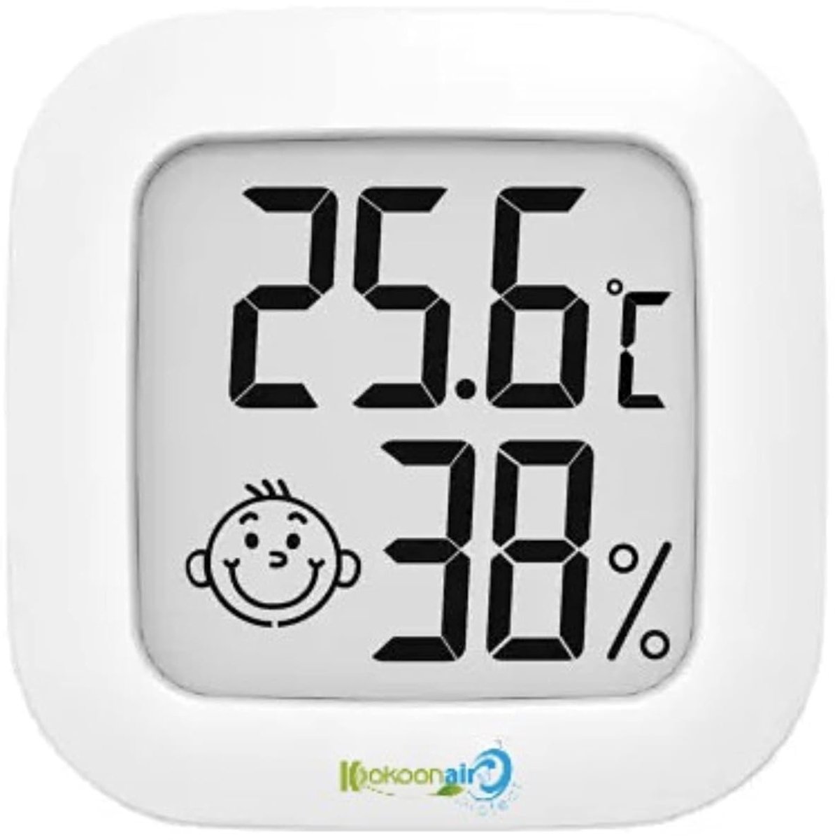 SnelShoppen - Thermometer Hygrometer Binnen Buiten - 4,2 cm x 4,2 cm x 1,2 cm - Nauwkeurige Temperatuurmeting - Geschikt voor Kinderen en Volwassenen