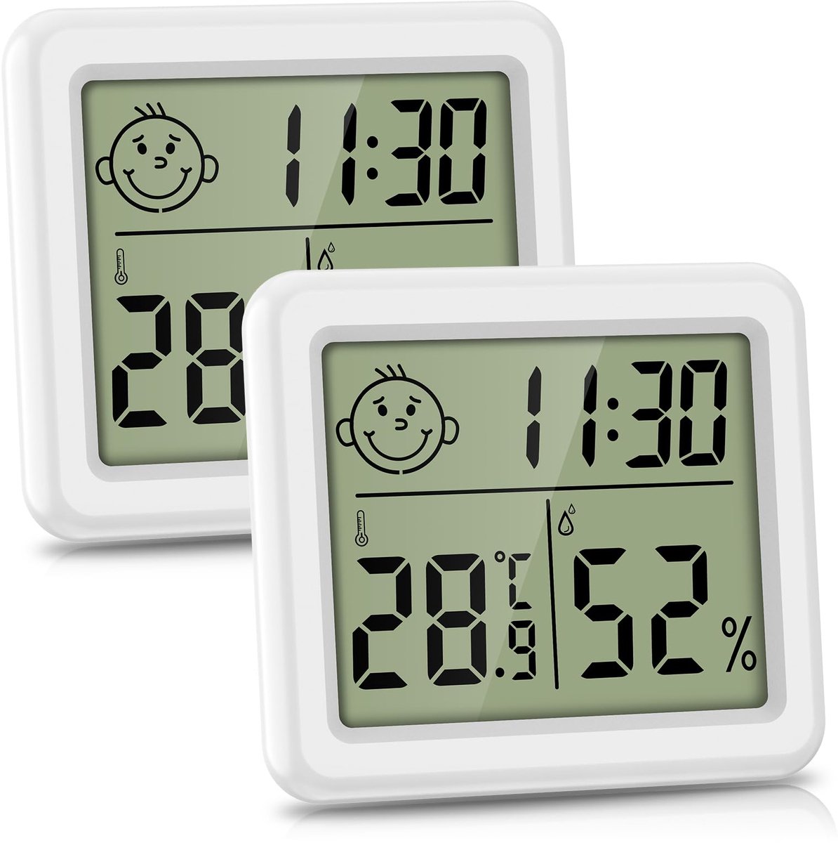 SnelShoppen - Digitale Hygrometer en Thermometer - Draagbare Vochtigheidsmeter met Hoge Nauwkeurigheid en Klok - Binnenklimaatweergave voor Kantoor en