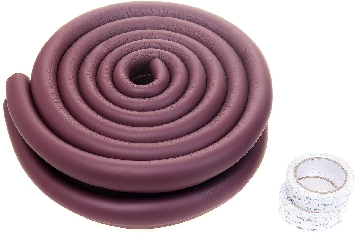 TKD7003 4M U-vormige randbescherming extra verdikken, stootbescherming voor tafel- en meubelranden, veilig voor kinderen schuimkussen, anti-botsing bumperstrips, bruin