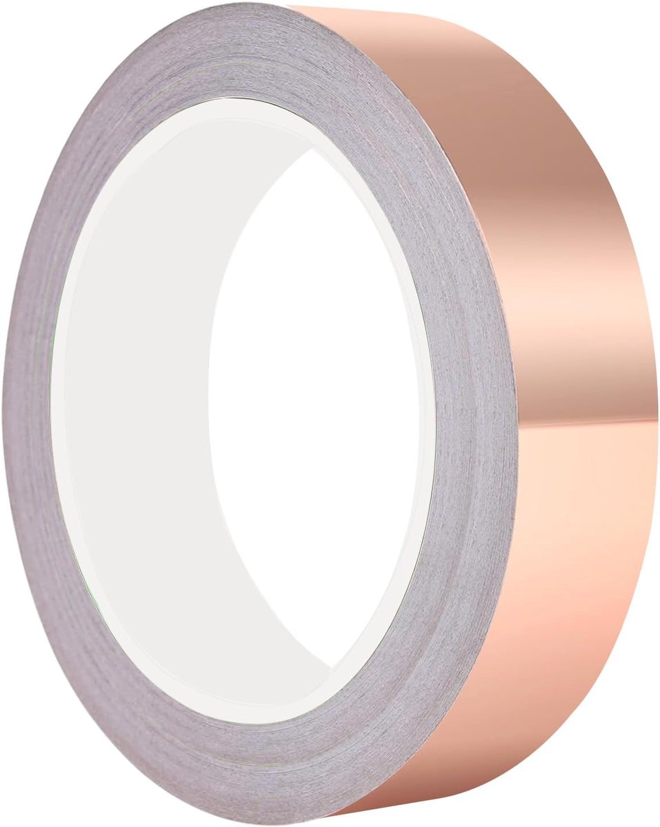 Koperband tegen slakken, 30 mm x 20 m, zelfklevende koperfolie, afschermband, slakkenafweer