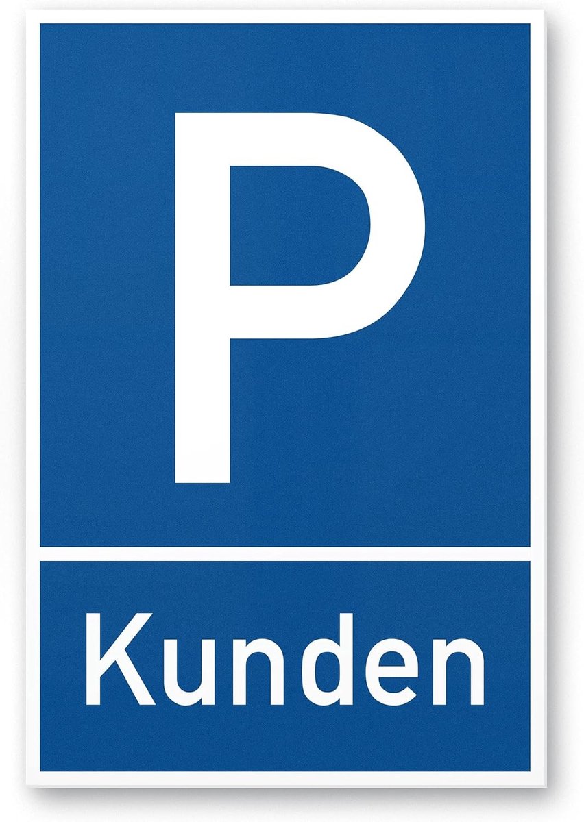 Klantenparkeerplaatsbord - Kunststof - 30x20cm - Blauw - Voor Gereserveerde Parkeerplaatsen