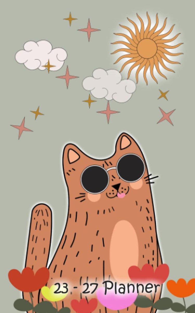 Pocket planner 2023-2027 - 5x8 inch - schattige kattenomslag - perfect voor organiseren - ShopVlot