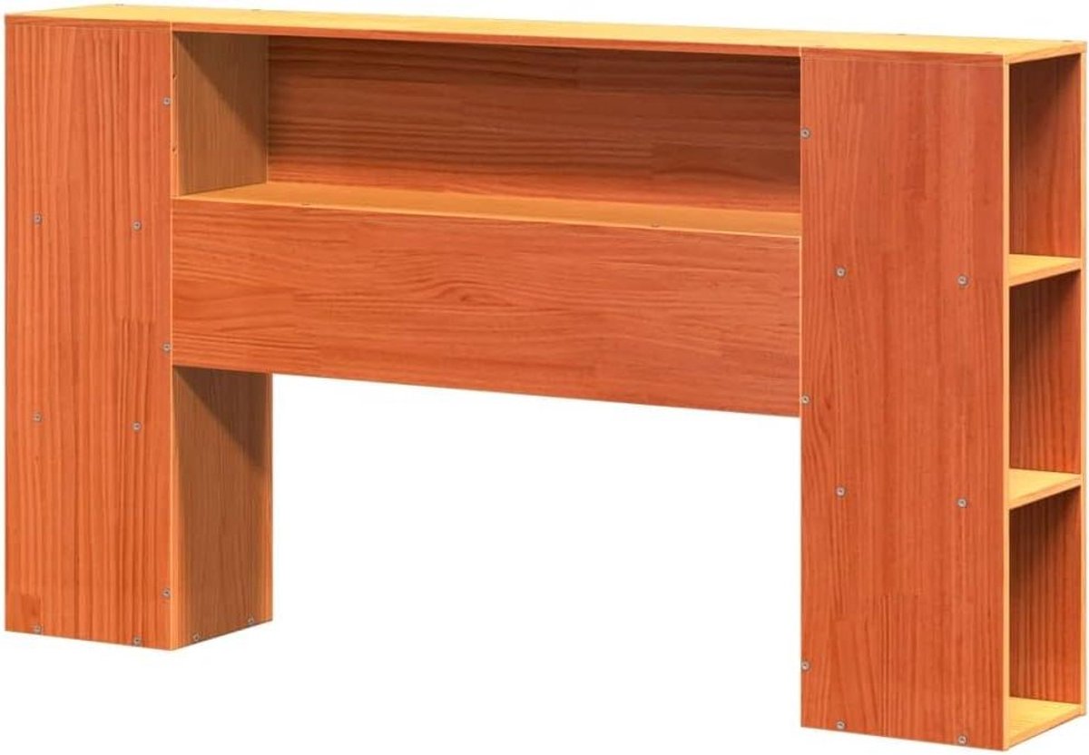 Hoofdbord met opbergruimte - Bedhek Achterwand bed - Slaapkamer organiseren - Vrijstaand plaatsbaar - 160 cm matrasbreedte - Wasbruin