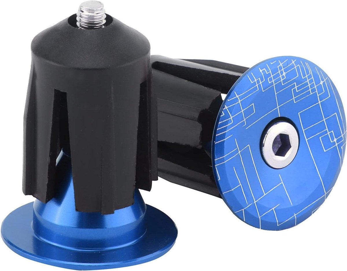 Fietsstuureindpluggen - Stuurdoppen - Fietsen Verbeteren - CNC Aluminiumlegering - 0.6-0.8 inch - Blauw
