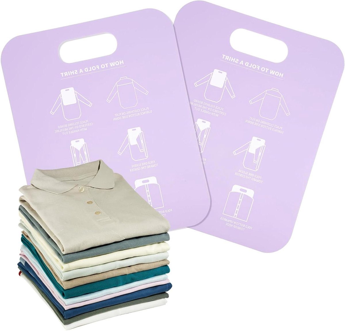 Kledingvouwplank - Vouwbord Shirts - Kleding Snel Vouwen - Kreukvrij Organiseren - 30.5x25.3CM - Paars