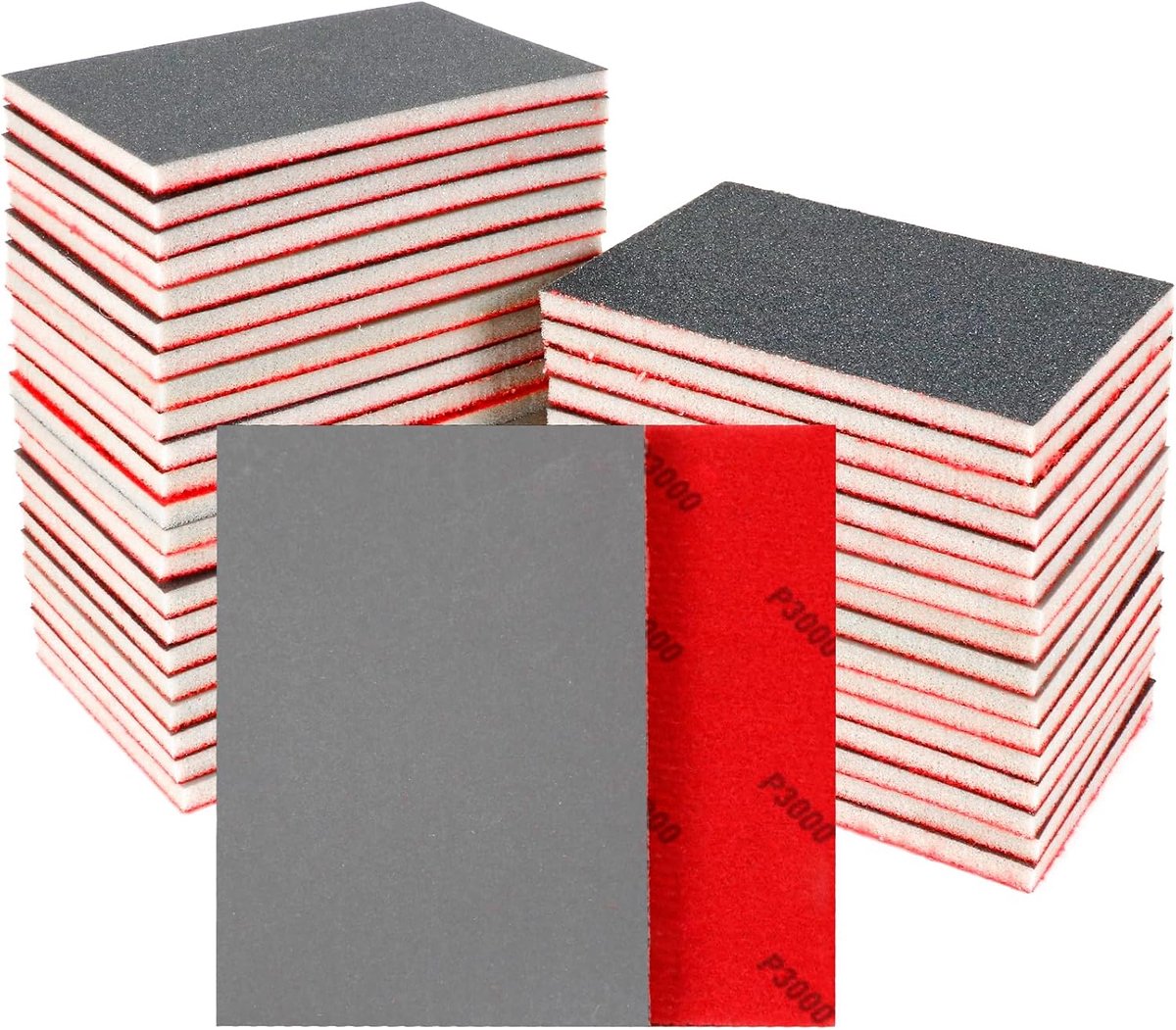 SnelShoppen - 24 Stuks Schuurblok 3000 Korrel Flexibel Schuurpad voor Hout, Gipsplaat, Metaal en Verf - 10x7cm - Nat en Droog Gebruik