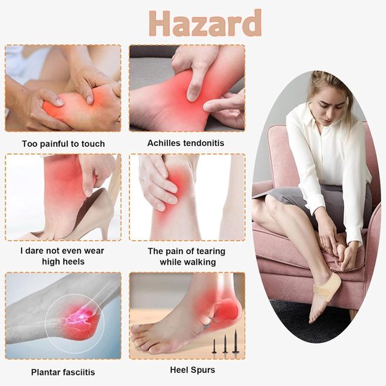 Plantaire fasciitis hielbeschermers voor pijnverlichting, comfortabele hielkussens voor mannen en vrouwen, rugpijnverlichting en ondersteuning — afbeelding 3