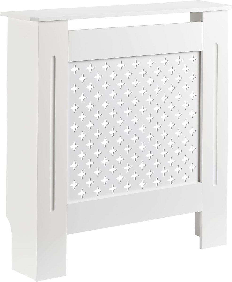 Toboli radiatorombouw wit 78 x 19 x 82 cm, radiatorbekleding van MDF, houten bekleding voor radiator, verwarming - ShopVlot