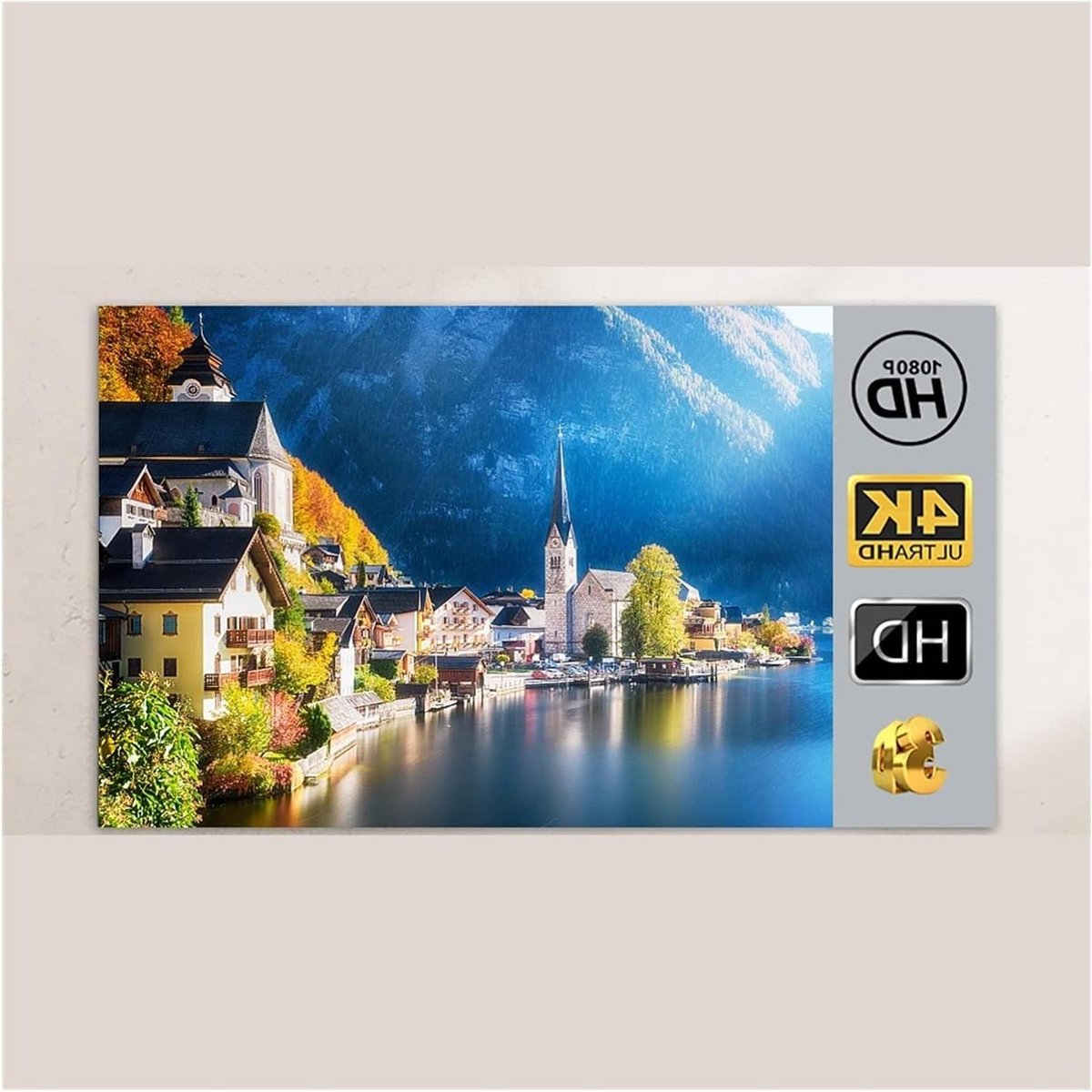 Projectiescherm - Beeldscherm Grijs - Thuisbioscoop Ervaring - Omgevingslicht Afwijzend - 72 inch - Donkergrijs