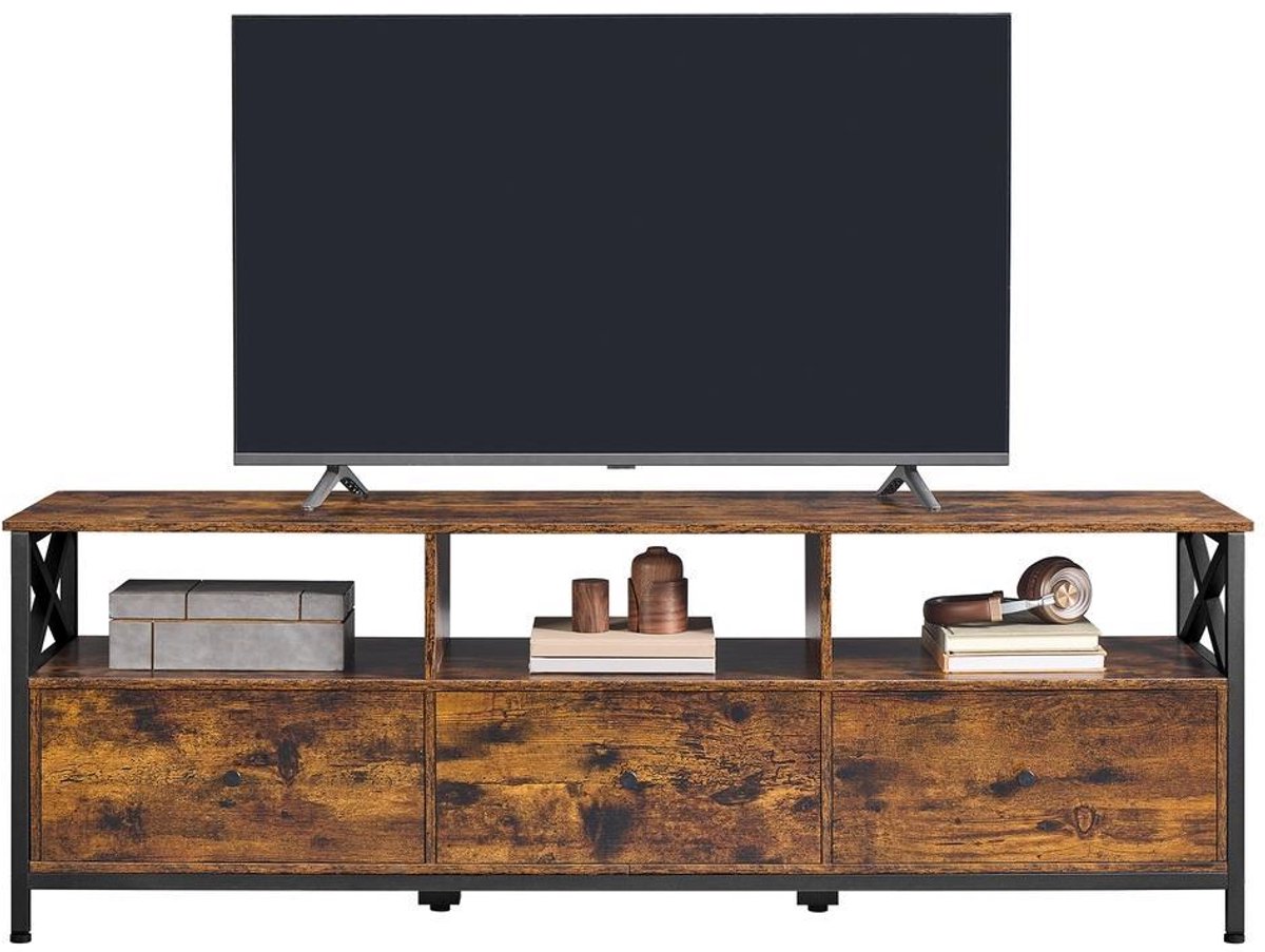 Tv-meubel - Tv-standaard voor televisies tot 65 inch - Met voldoende opbergruimte - 147 x 40 x 50 cm - Bruin
