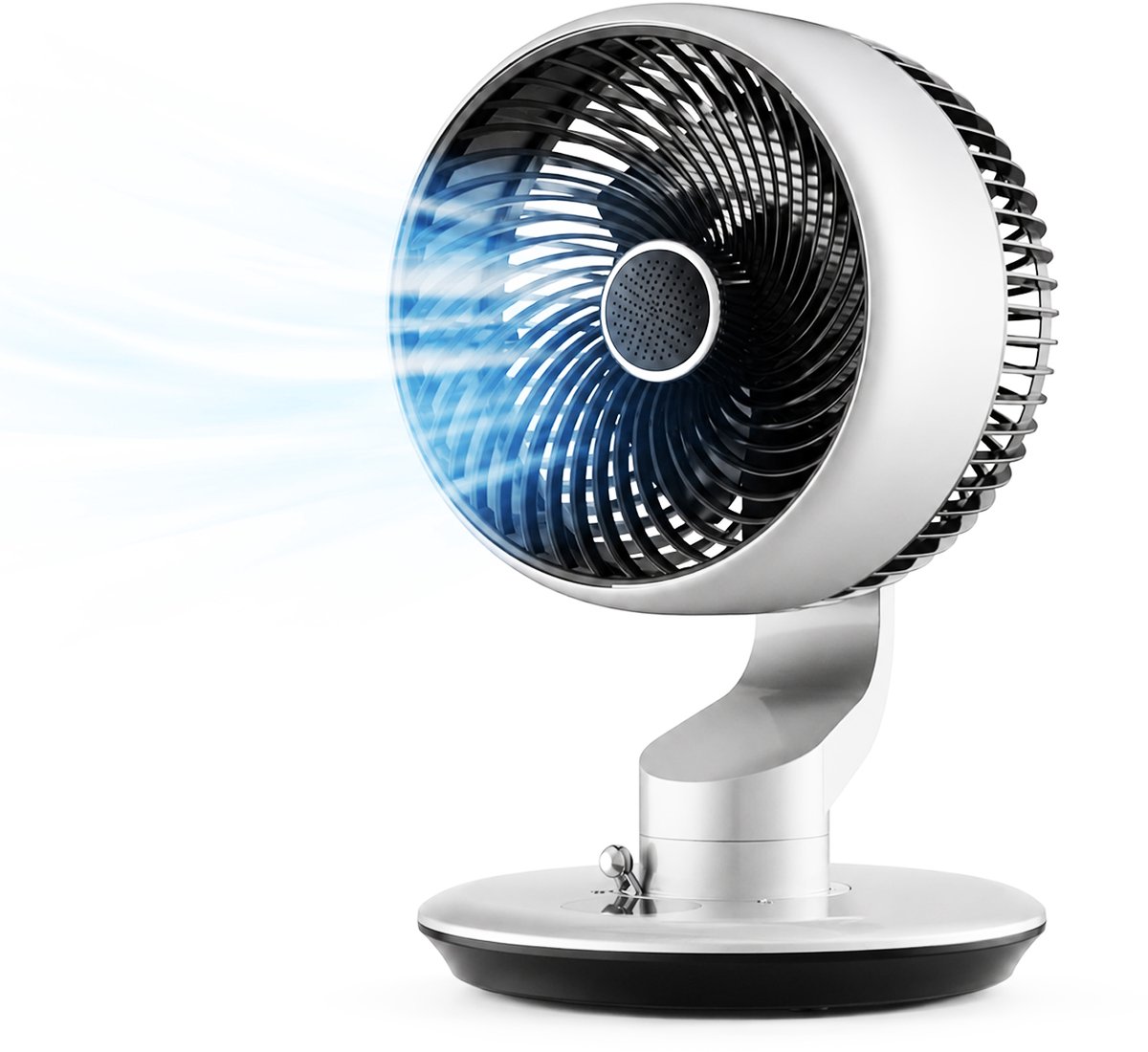 USB Tafelventilator met Zuignap – Oplaadbare Ventilator – Wandmontage & Bureau – 5400mAh – 3 Snelheden – 90° Kantelbaar & 120° Oscillerend – Stil – Inclusief Geurpad – Wit – 1 Stuk