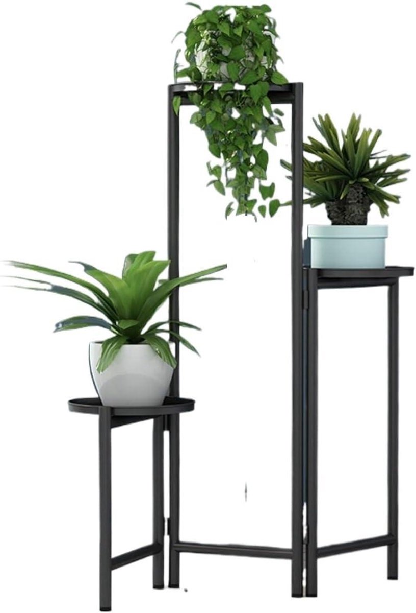 Plantenrek Kamerplanten - Bloemenstandaard Opvouwbaar - Planten Tentoonstellen - 8 Niveaus Zonlicht - 72 x 26 x 10 cm - Zwart