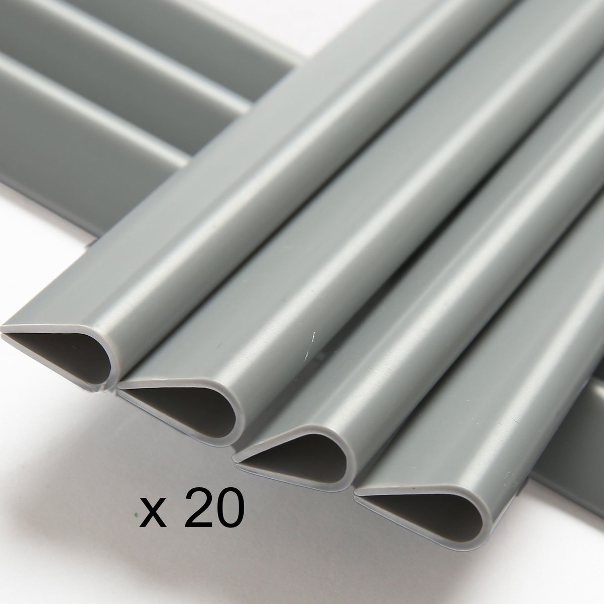 SnelShoppen - PVC privacy film tuin privacy strips 19cmx35m grijs met 20 bevestigingsclips voor dubbele staafmatten tuinhek - 450g/m² voor optimale pr