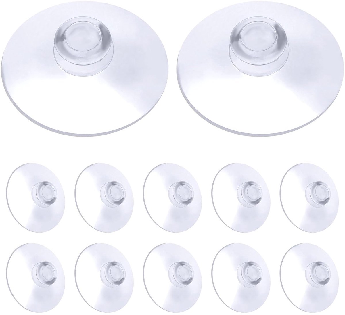 SnelShoppen - 12-Piece Suction Cups - Extra Sterke PVC Zuignappen - 40mm Mini Suction Cups voor Glas, Tegels, Muren - Ideaal voor Decoratie, Raamdecor