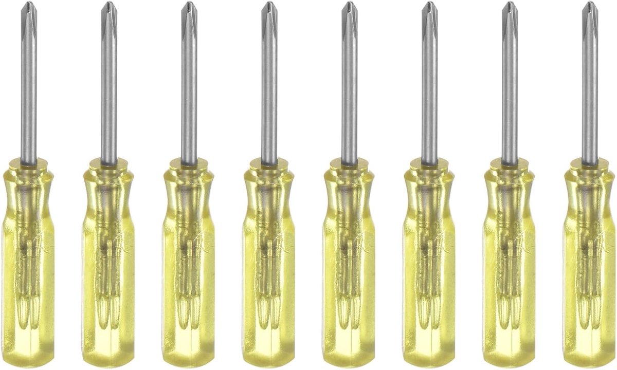 SnelShoppen - Mini Phillips Schroevendraaier PH0 Set van 8, 2 mm, Magnetisch, 45 mm Lengte, Ideaal voor Reparatie van Kleine Huishoudelijke Apparaten,