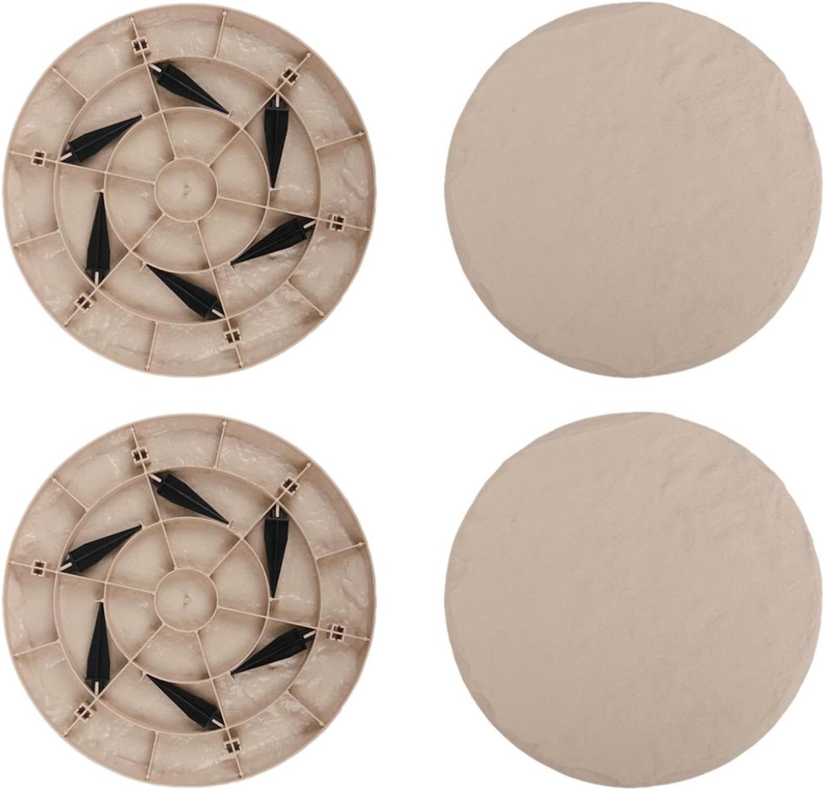 Decoratieve Stapstenen - Tuinpad Stenen Set - Buitenpad Aanleggen - Weerbestendig Hars - 4 stuks - Grijs