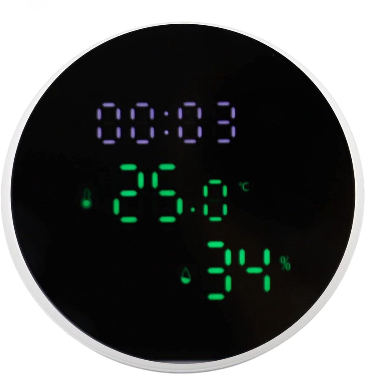 Slimme Thermometer Hygrometer - App Sensor - Klimaat Bewaken - Real-time WiFi Monitoring - 85 x 85 x 18 mm