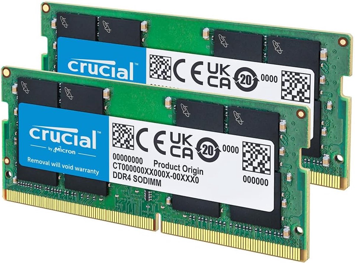 Laptop Geheugen Kit - Werkgeheugen Modules - Sneller Computer Gebruik - DDR4 SODIMM Formaat - 32GB (2x16GB) - Zwart
