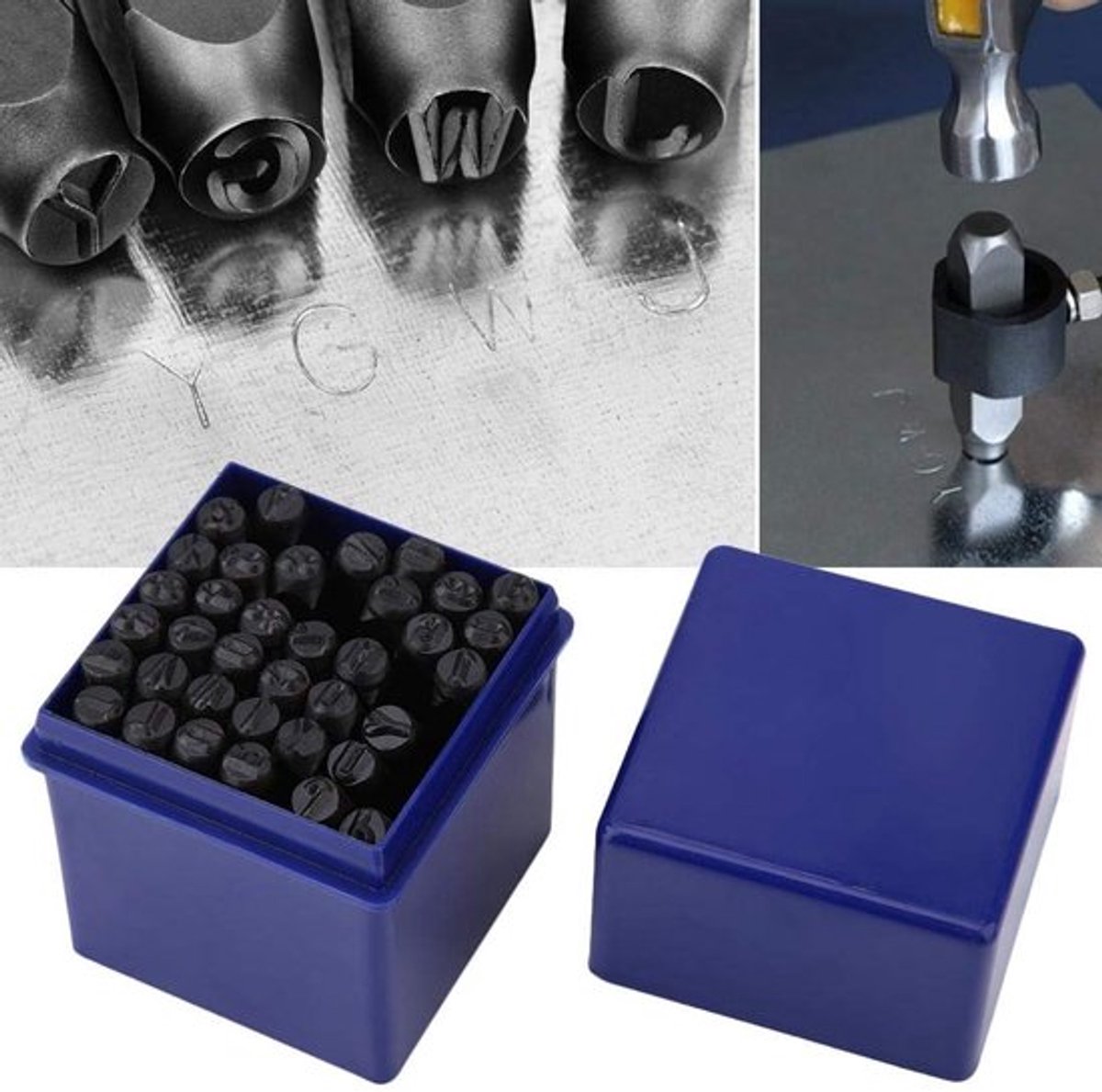 Shopcentral - Slagletters - Stalen stempels punch-set - 36-delig - 5 mm - Cijfers