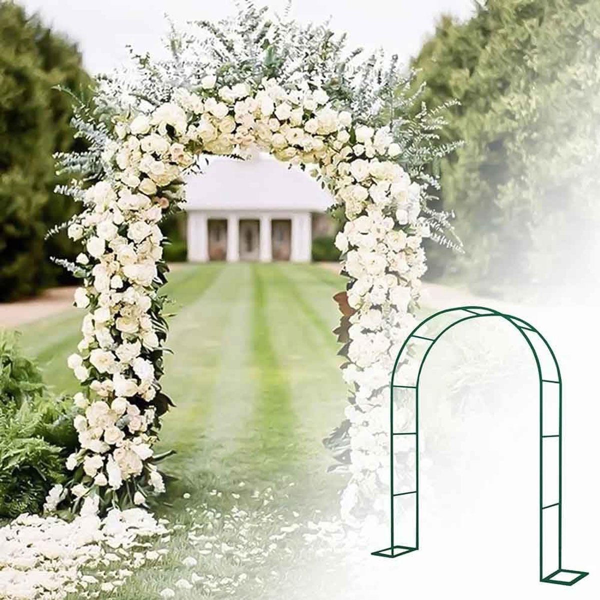 Metalen Tuinboog - Decoratieve Boog - Planten Ondersteunen - Weerbestendig Metaal - 140 x 230 cm - Wit