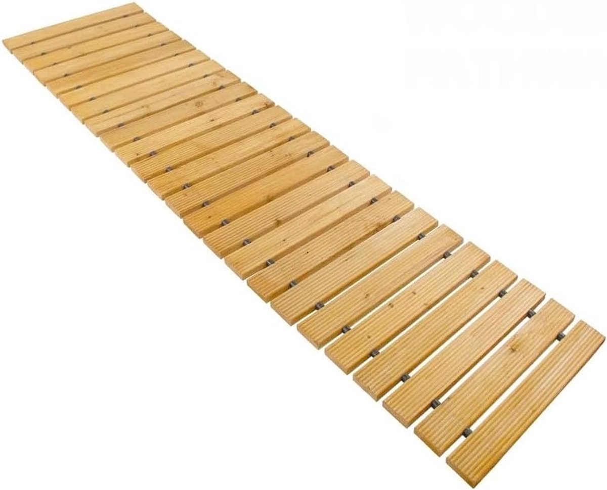 Houten Tuinpad - Loopbrug Buiten - Evenementen Ondersteunen - Weerbestendig Ontwerp - 570 cm Lengte - Natuurlijk Hout