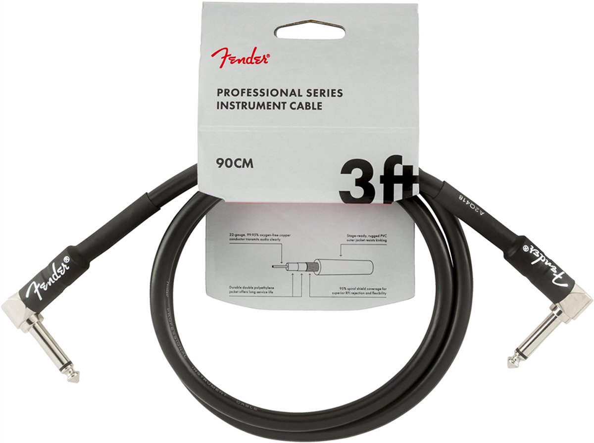 Fender Professional Series Black patchkabel, 90 cm