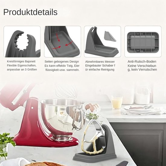 Accessoirestation Mixer - Opzetstukhouder Keuken - Aanrecht Organizer - Hoge Wrijving Siliconen - 259 x 99 cm - Grijs — afbeelding 2