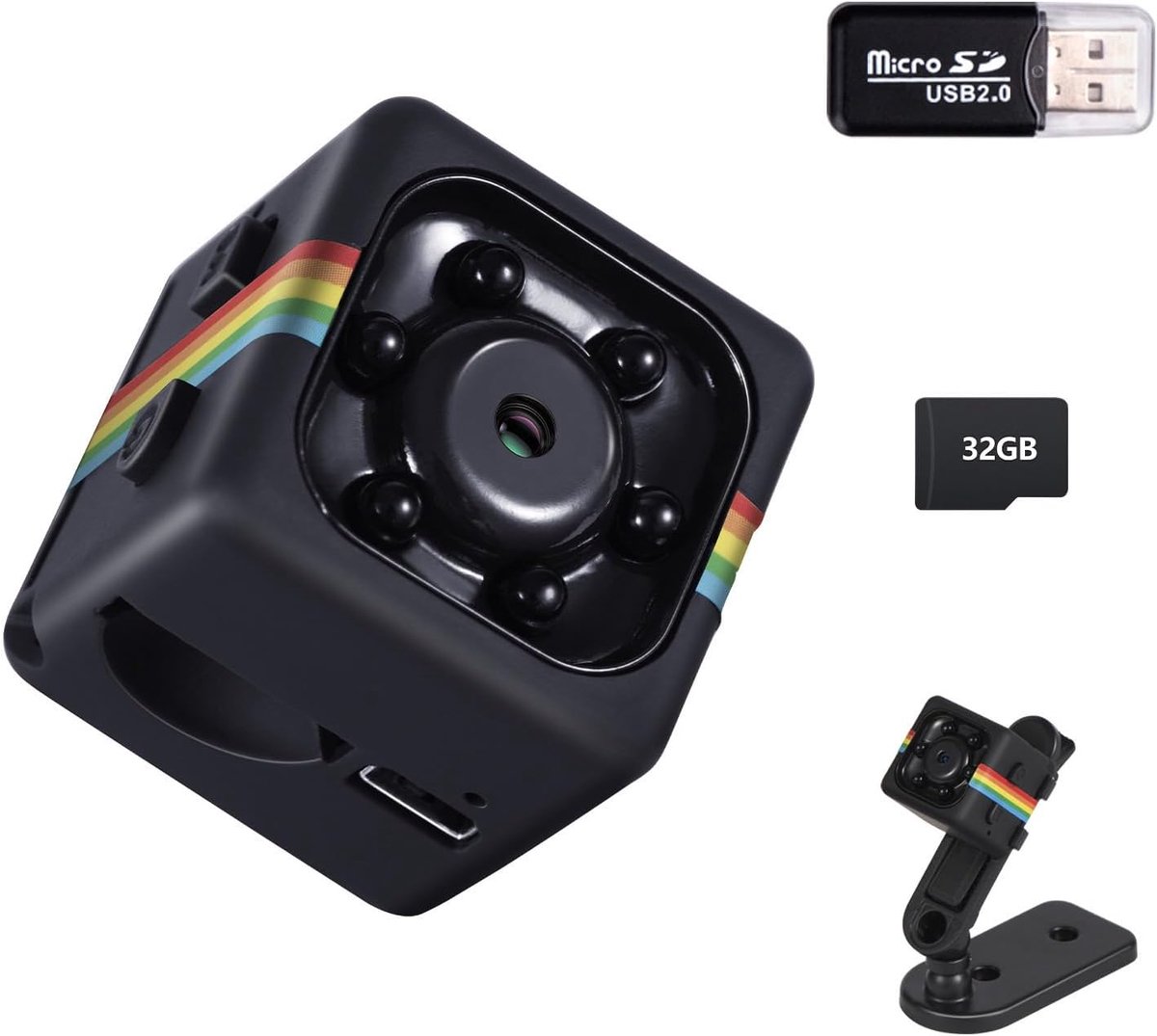 Mini Camera - Verborgen Camera - Beelden Vastleggen - Geen WiFi Nodig - 32GB Geheugen - Zwart