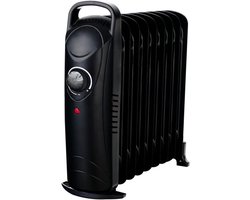 Elektrische Radiator - Olieverwarming Compact - Ruimte Verwarmen - 7 Verwarmings-elementen - Tot 25 m³ - Zwart
