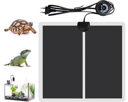 Verwarmingsmat Terrarium - Warmtemat Reptielen - Klimaatbeheersing Huisdier - Met Thermostaat - 28 x 28 cm - Zwart