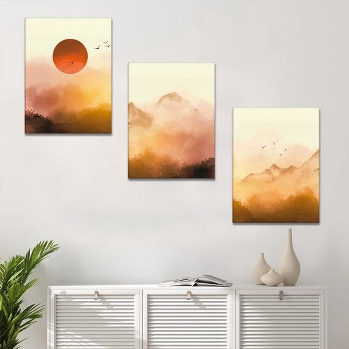 Zeynomax - Muurkunst - Zonsopgang - Modern schilderij - 30 x 40 cm - Decoratief