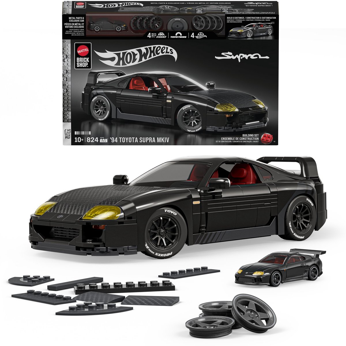Mattel Brick Shop Hot Wheels Elite Serie - '94 Toyota Supra MKIV bouwspeelgoed - 824 onderdelen