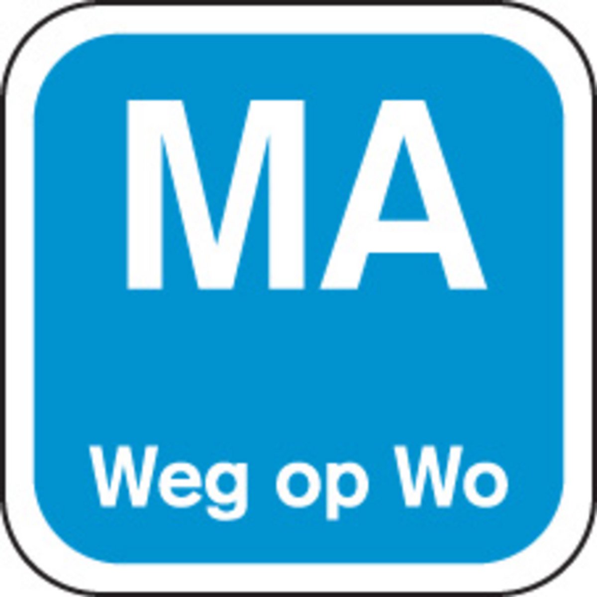 Label - MA weg op - papier - afwasbaar - 19x19mm - blauw - rol à 1000 stuks