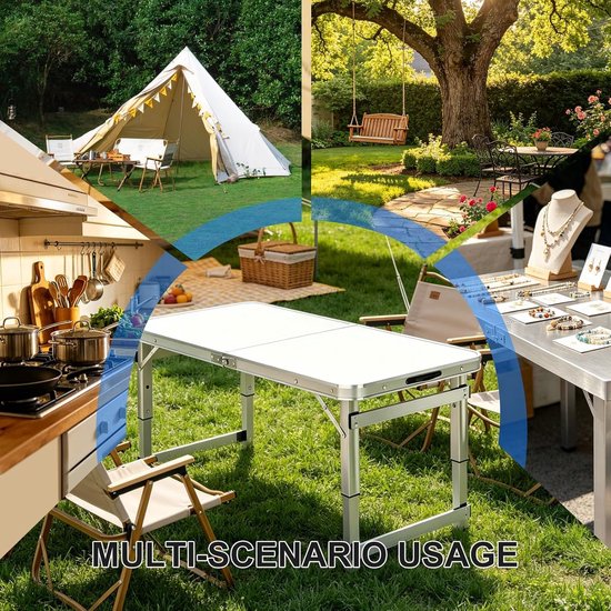 Opklapbare tafel - Werktafel buiten - Voedselbereiding buiten - Geen installatie nodig - 70 cm breed - Groen — afbeelding 3