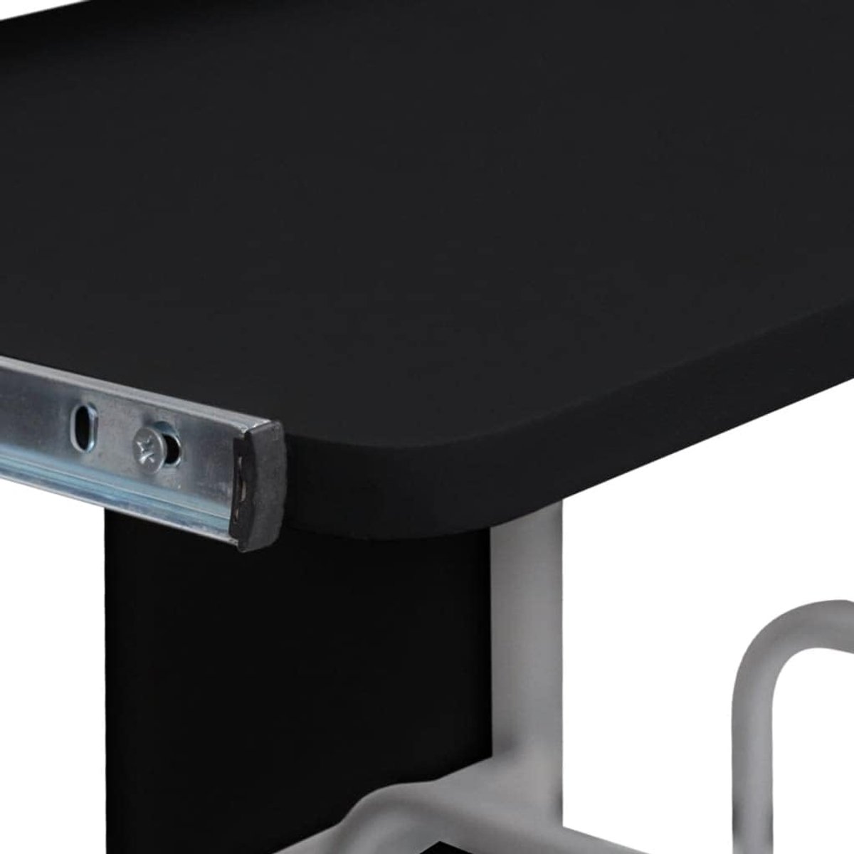 Computertafel - Bureau met wielen - Thuiswerken - Uittrekbaar toetsenbordblad - 110 x 52 x 885 cm - Zwart