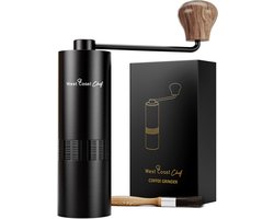 Handmatige Koffiemolen - Braammolen Draagbaar - Verse Koffie Maken - Precisie Maalgraad Instelbaar - 6 Inch Hoog - Zwart