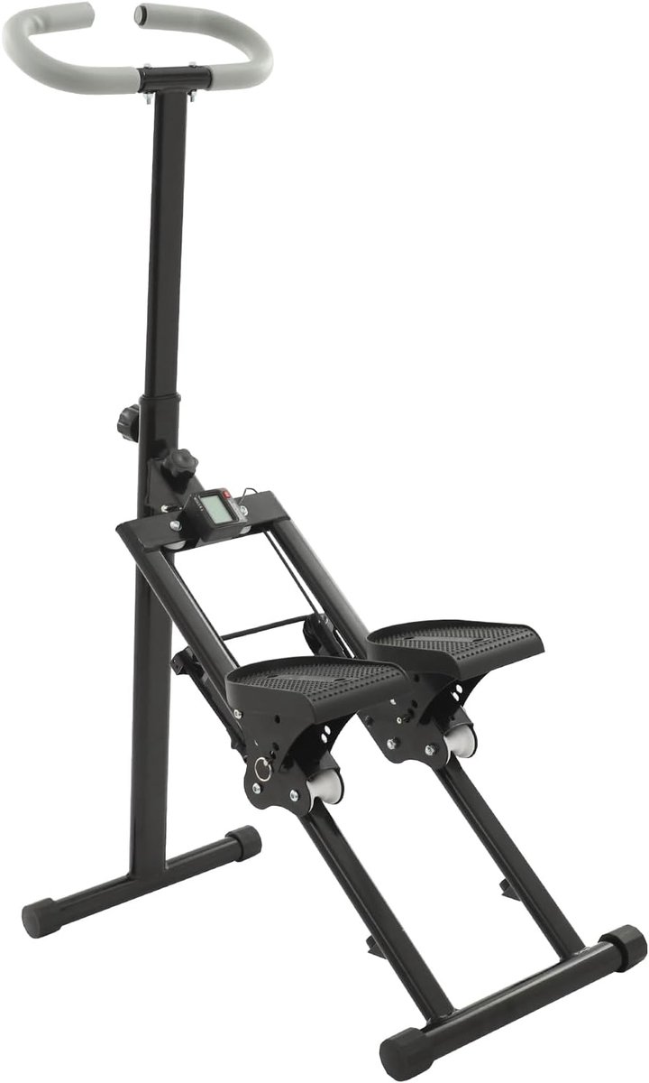 Trapstepper voor thuis - Klimmachine cardio - Full-body workout - Opvouwbaar met display - 100 kg draagkracht - Zwart