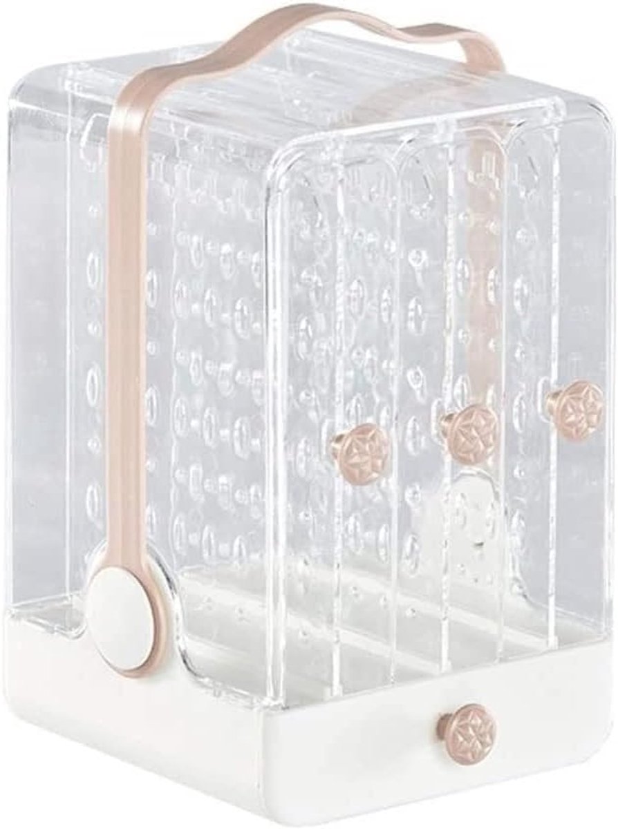 Sieradendoos Met Lades - Sieradenhouder Organizer - Sieraden Opbergen - Dubbelzijdig Ontwerp - 13x12.8x21.5cm - Wit