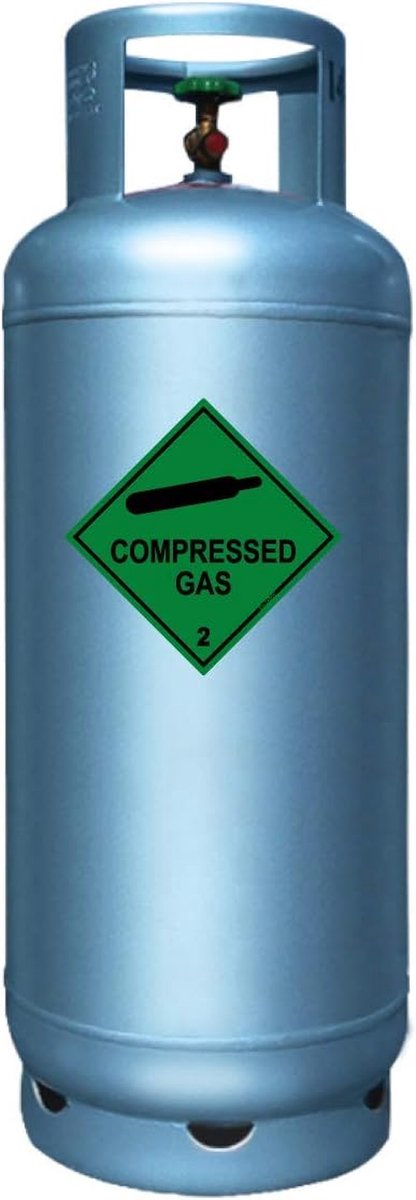 Gevarendiamant Sticker - Gas Label - Veiligheid Aangeven - BS EN ISO 7010 - 100x100mm - Wit — afbeelding 5