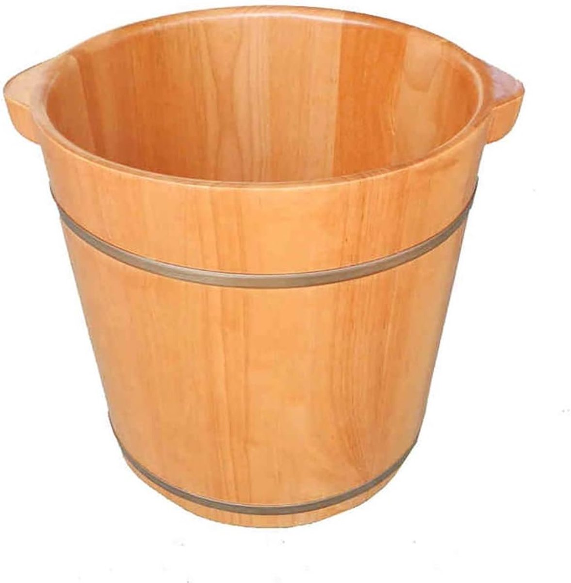 Houten Voetenbad - Sauna Ton Voetbad - Voeten Ontspannen - Handgemaakt Eikenhout - 35 cm Hoog - Houtkleur